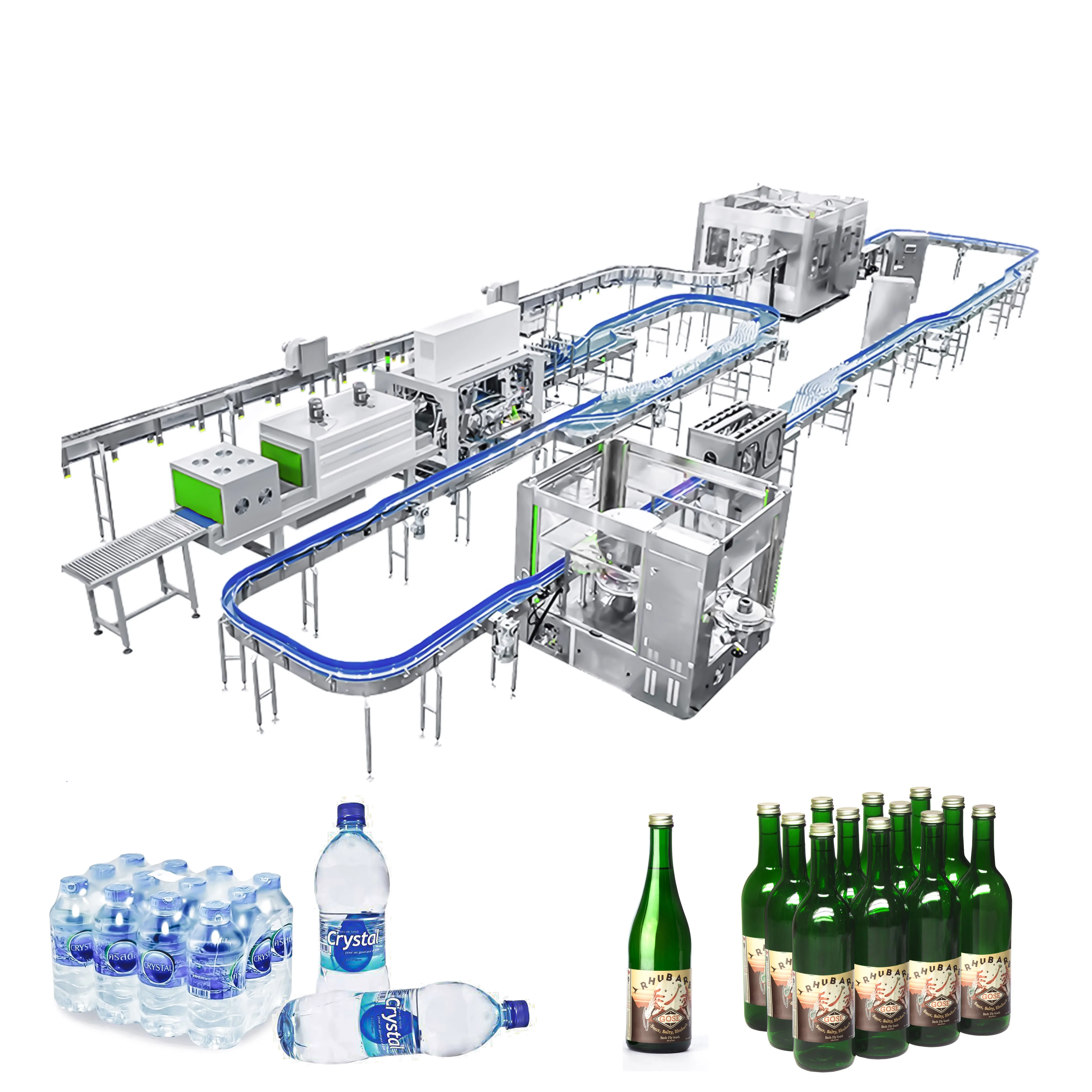 Glass mineral water bottle line production manufacturer in China