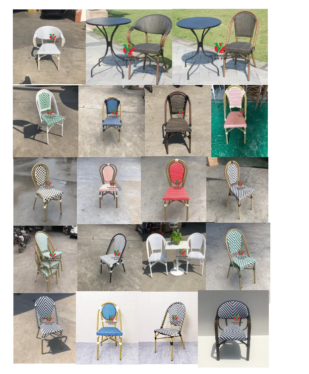 French Bistro Bamboo Look Outdoor Chairs for Restaurant and Cafe