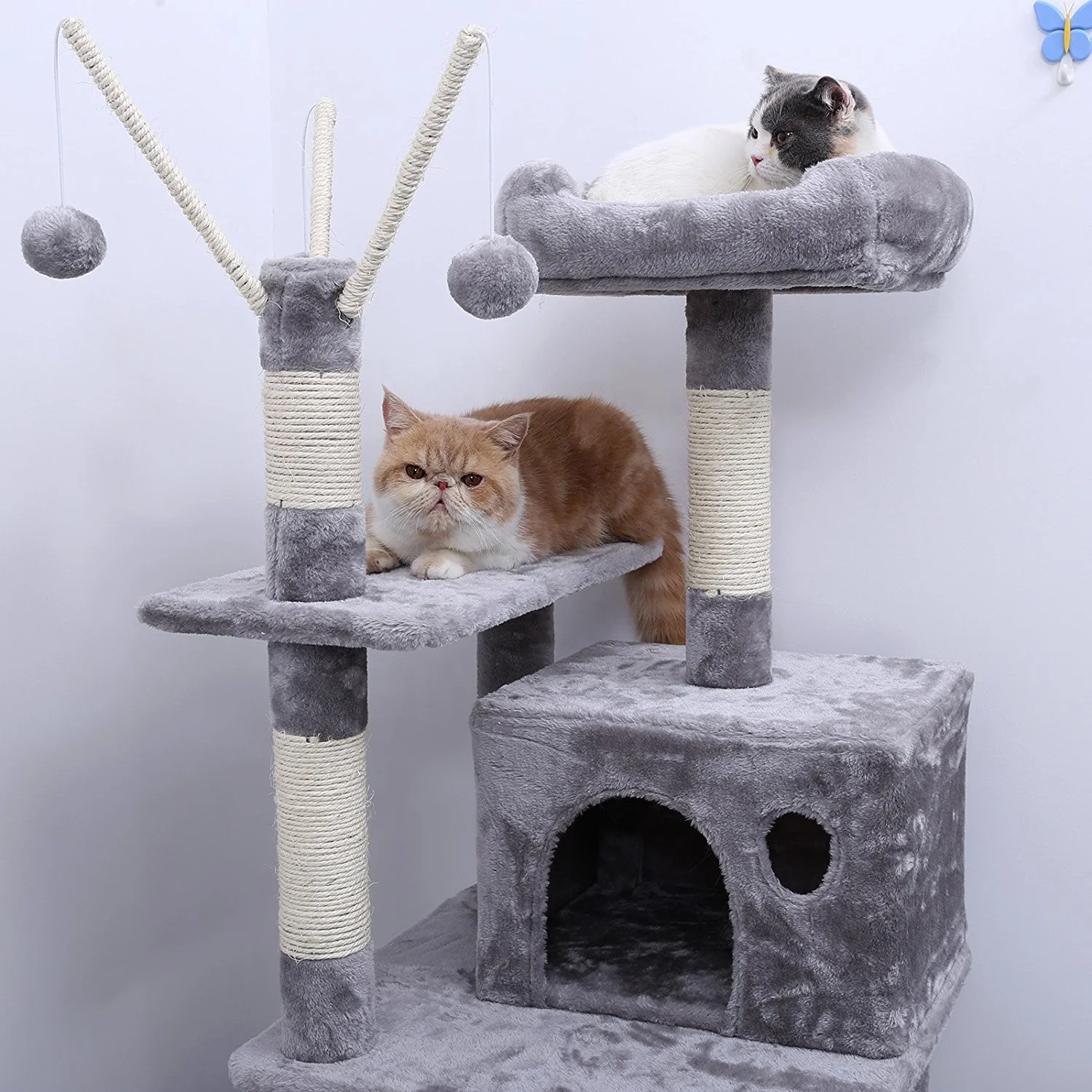 High Quality Grey Big Pet House Cat Scratcher Tree