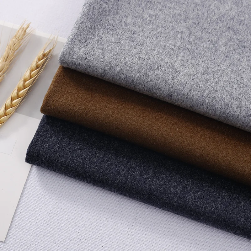 Winter overcoat thick warm wool fabric worsted single faced woolen fabric