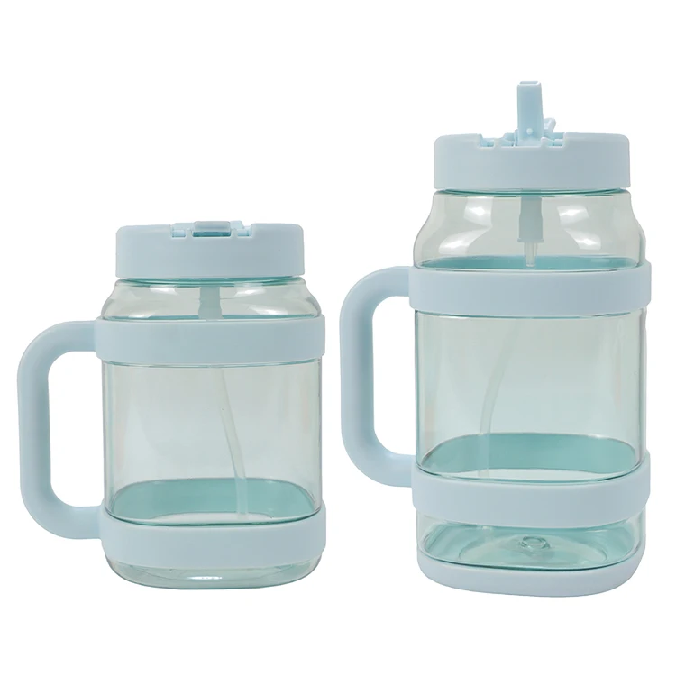 2 in 1 straw lid plastic 50oz 67oz  reduce Tritan Water Bottle with handle