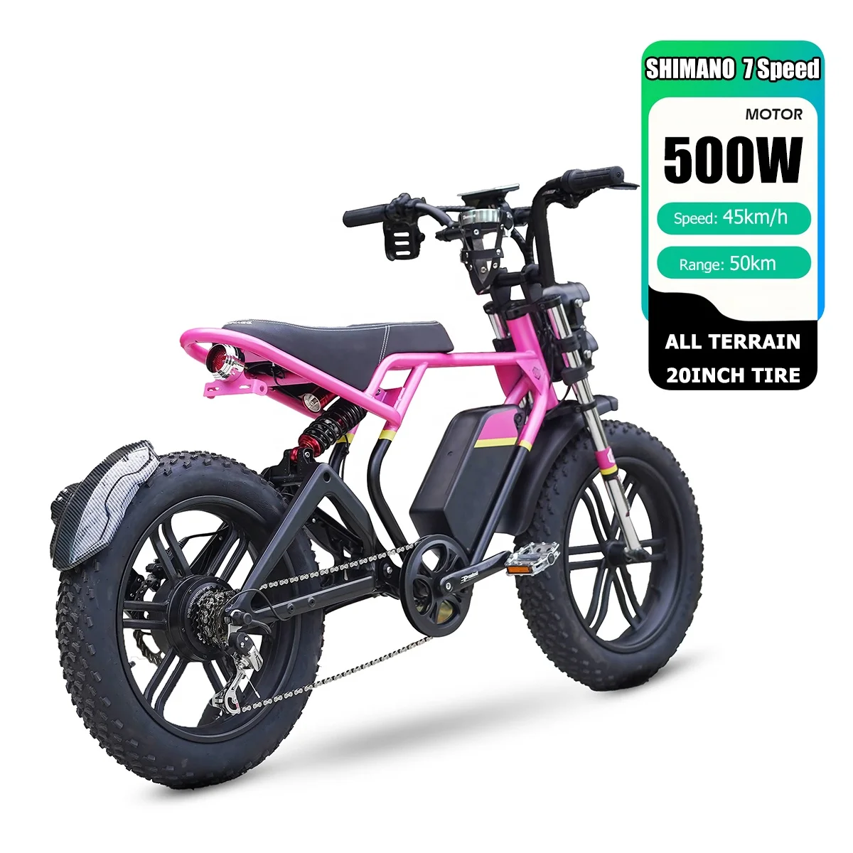 Unique Design Full Suspension 20 Inch Fat Tire Urban Moly Steel Frame Commute Electric Bicycles 500W