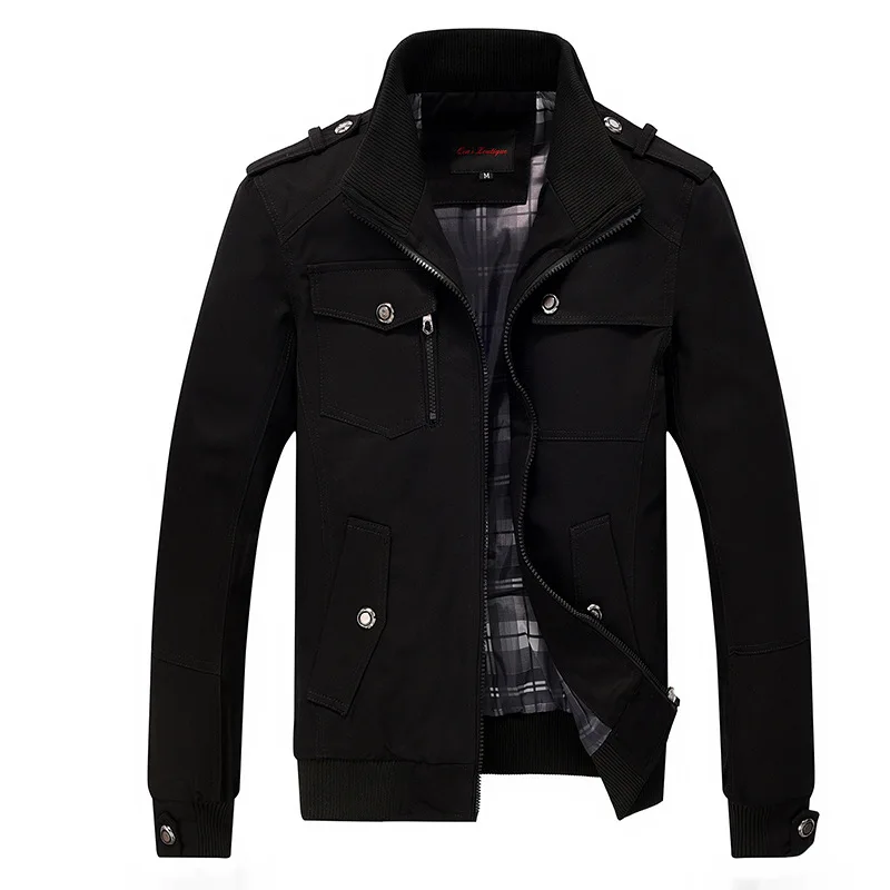 Men Jacket Coats Fashion Trench Coat New Autumn Casual Slim Fit Overcoat Black Bomber Jacket Male