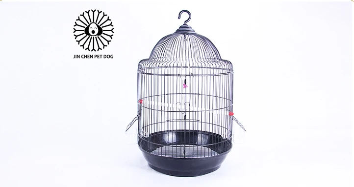 Multifunctional custom pet bird cage round luxury breeding parrot cage household movable metal pet cage