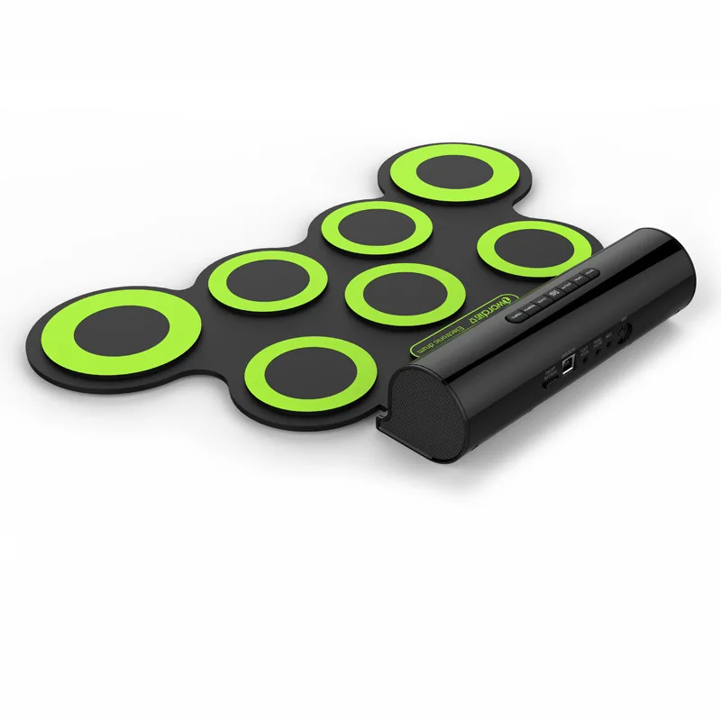 Roll Up Electronic Drum Set  Practice Pad Mini  Kit with Headphone Jack Built-in Speaker