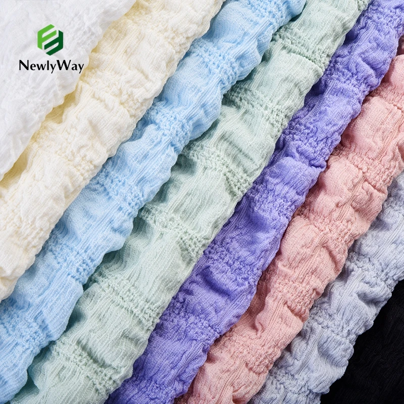 Fabric Supplier Polyester 4 way Stretch Knit Bubble Crepe Fabric For Clothing Women Dresses
