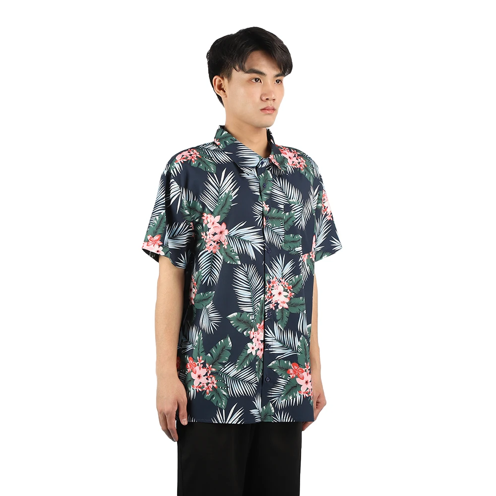  Китайские производители модная дизайнерская мужская рубашка из полиэстера с принтом гавайская одежда
