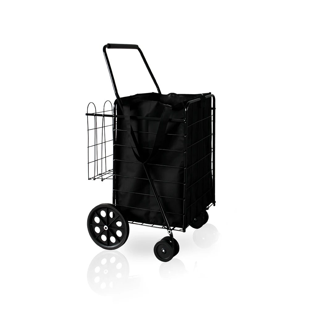 Heavy Duty Steel cart Large steel shopping cart cloth bag car four wheels are more flexible collapsible shopping cart