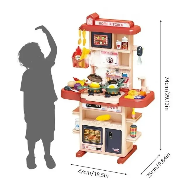 Kitchen Kids Toys Sets Pretend Spray Games 43PCS Mini Kitchen Toys Kids Real Cooking Sink Set Game Kitchen For Children Toys