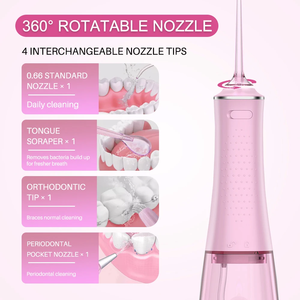 Custom Logo Tooth Cleaner Dental Care Water Pick Flosser Remove Bad Breath Portable Oral Irrigator For Home