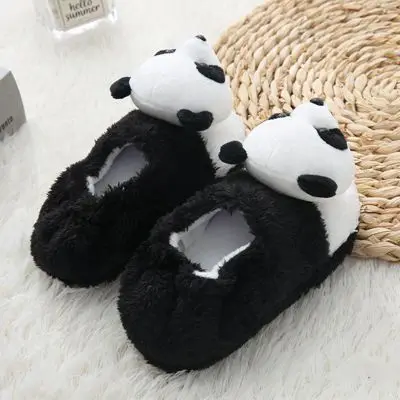 New Fashion Winter Children Slippers Cartoon Panda Plush Fluffy Warm Cotton Shoes Slipper For Kids Indoor