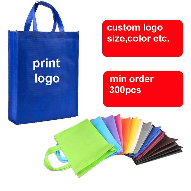 Reusable recyclable high quality grocery supermarket packaging custom logo printed cheap pp non-woven tote bag for shopping