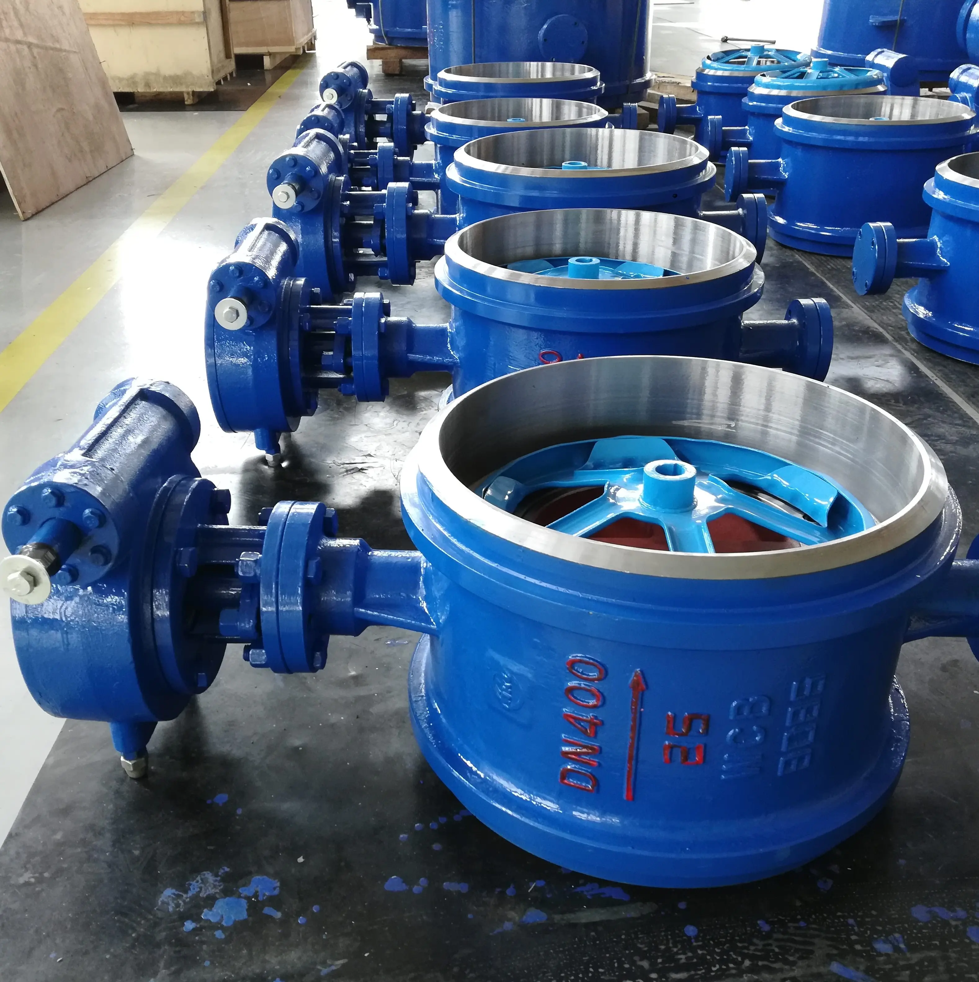 DN600 PN25 Double Triple Eccentric Cast Iron Steel Welded End Butterfly Valve Hard Seal