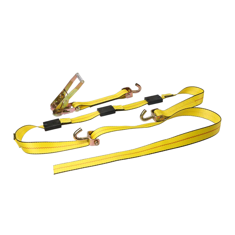 Auto Hauling Tie down strap Double J hook 2 Inch Car Ratchet Tie Down Straps Transport Belt Side Mount Wheel Tie Down
