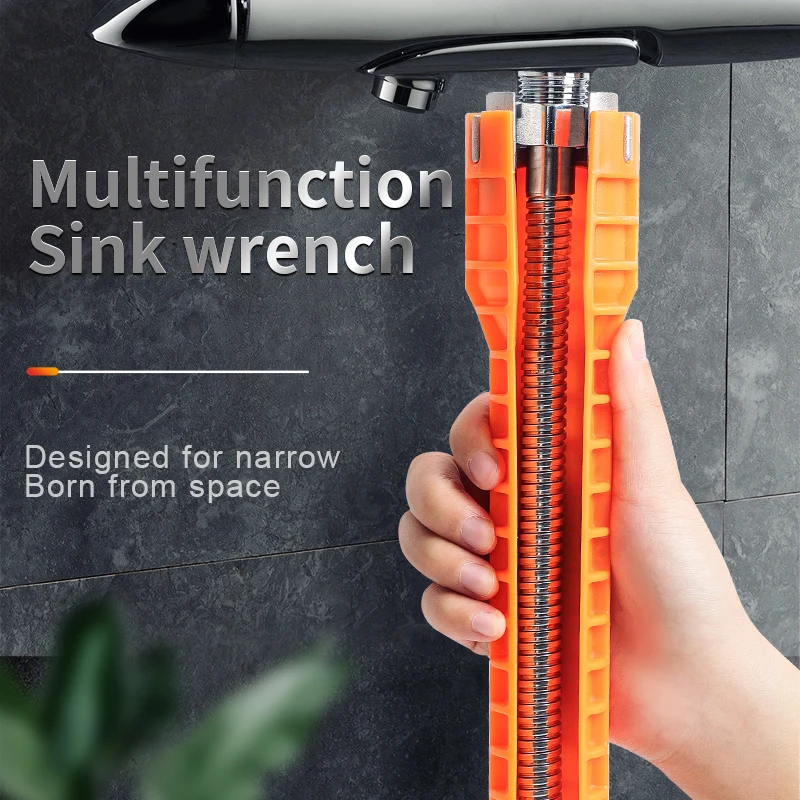 8 in 1 Multifunctional Faucet Wrench Tool Double Head Sink Installer Tool kitchen sink made removal and installation a breeze