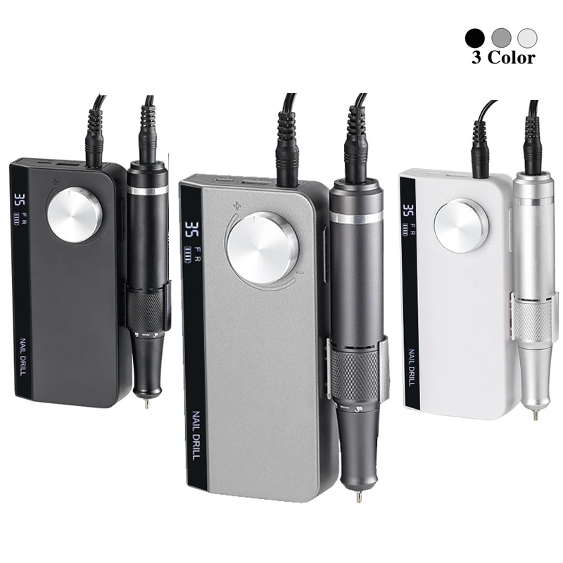 2024 Rechargeable 35000RPM Nail Drill Portable E-File with Long Life Battery Electric Tool for False Nail Extension Nail Gel