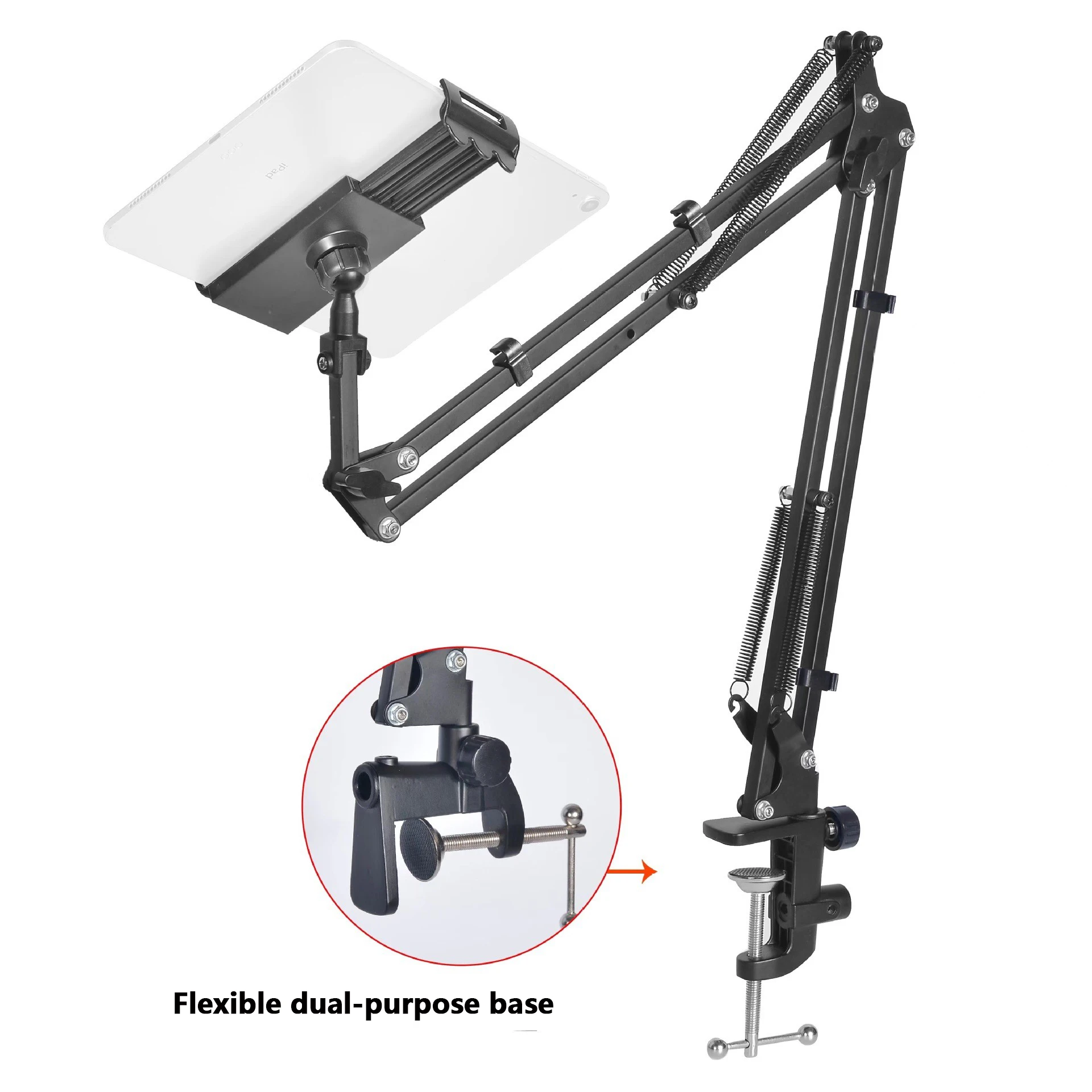 Flexible dual purpose Accessories DIY Fixed Metal Clip Light Mount Fittings Screw Camera Holder for Broadcast Microphone Desk