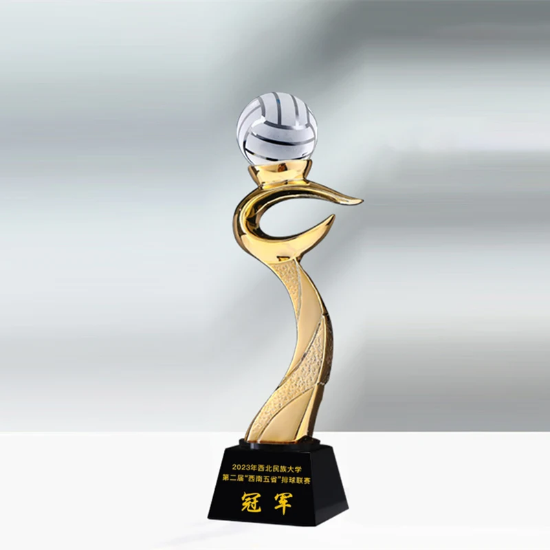 Yiwu Collection Manufacturing Volleyball Trophy Customized Award Colleyball Trophy Designs Wholesale Volleyball Trophy Cup