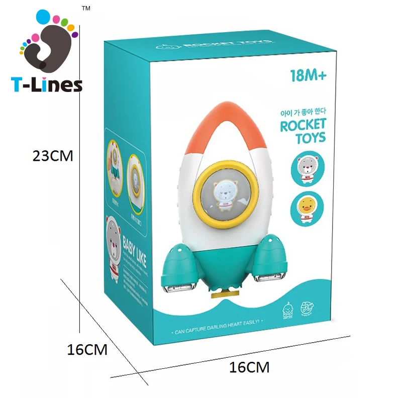 Spray rotating rocket baby plastic water shower toy for bath