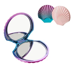 INS Fashion Portable Hand Mirrors Sea-maid Shell Shape Mirror Acetate Wholesale Mini Pocket Mirror for Travel Unisex