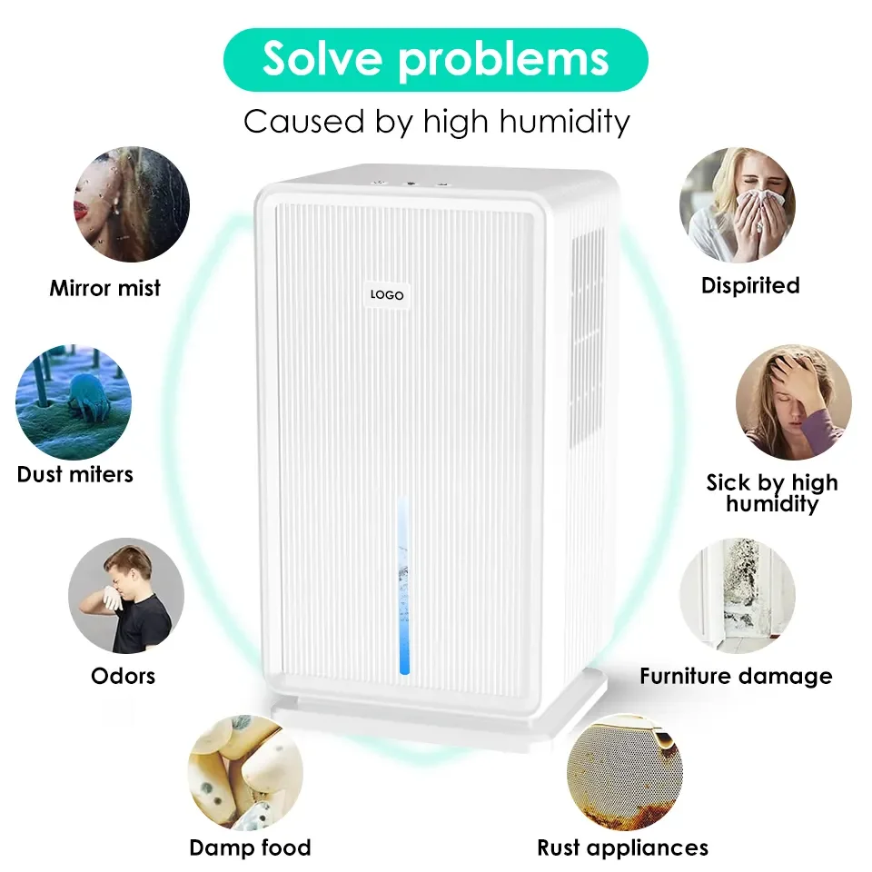 Professional Manufacturer Dehumidifier for Home Bedroom Basement Air Dehumidifier Mildew Proof Control Dehumidifier 3L