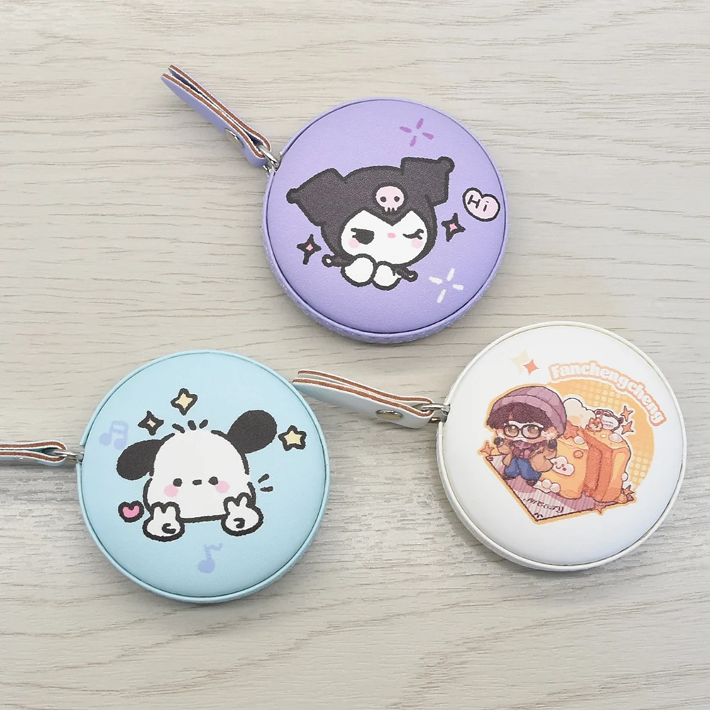 Wholesale mini tape leather retractable circular multi coloured portable measuring tape measure for body measuring