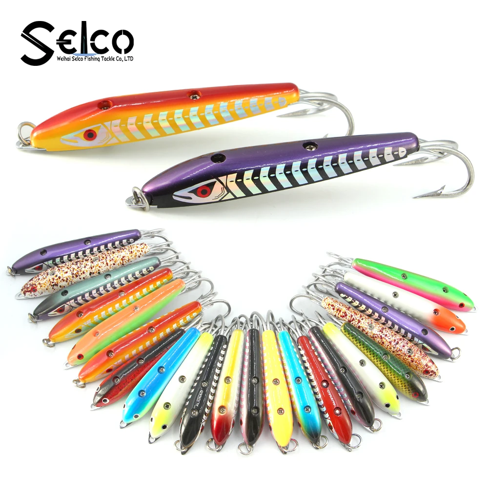 Plastic Sea Fishing Trolling Lures fishing two stainless steel hooks hard bait