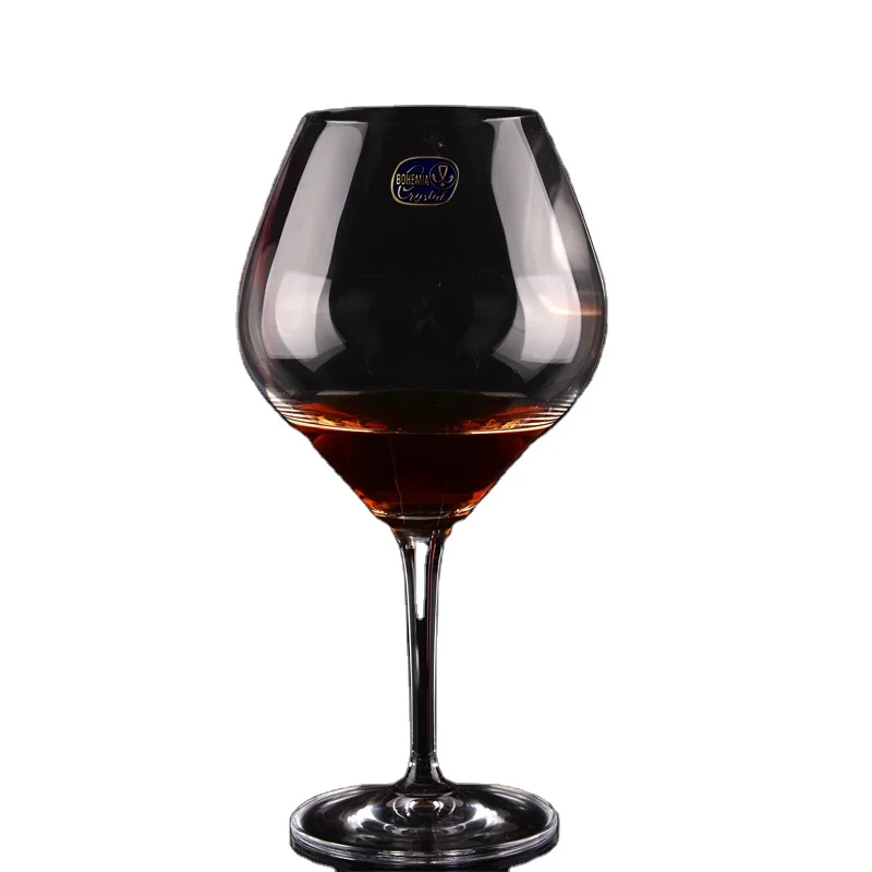 Wholesale Lead-Free Crystal Wine Glass Clear Luster Bohemia Goblet Glassware Creative Unique Gold Stem Red Wine Glass