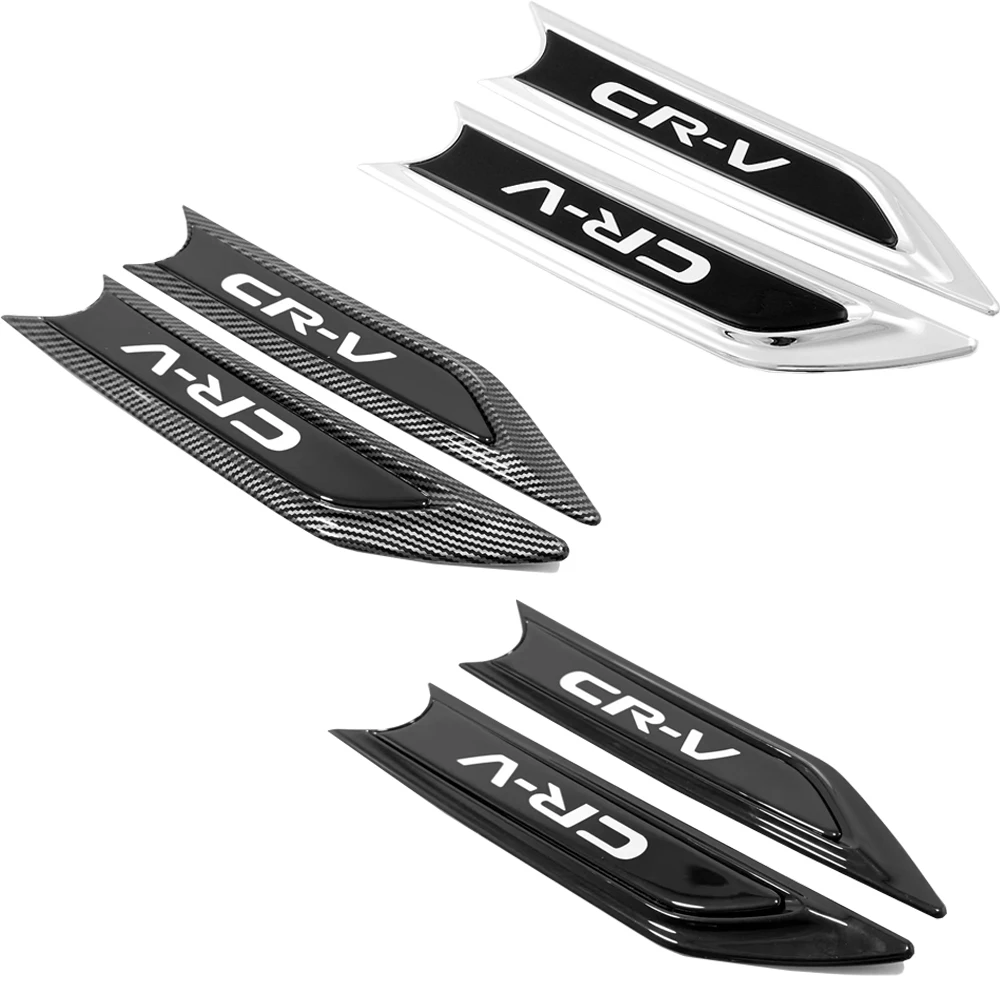 Carbon Fiber/Black/Chrome Side Emblem Sticker Cover For Honda CRV CR-V Accessories 2017 2018 2019 2020 2021 2022 2023