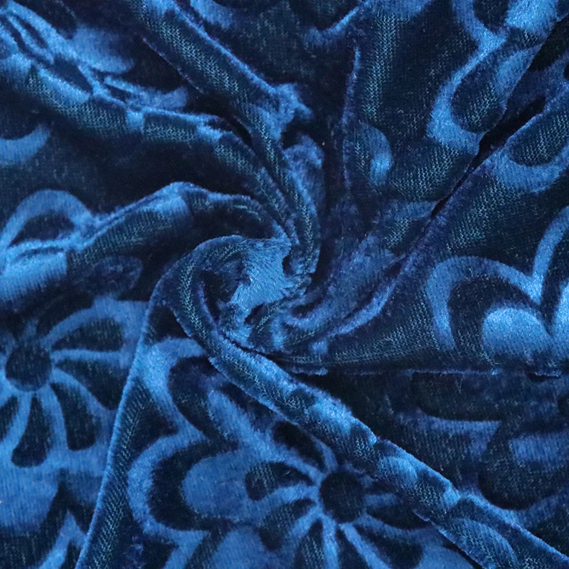Новые прямые продажи, тисненые однотонные синие корейские волоконные бархатные замшевые ткани