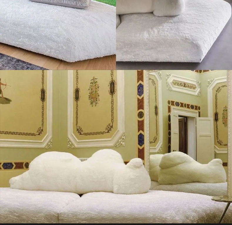 Customized Italian Design Lobby Furniture Fabric 4 Seater Living Room Polar Bear Sofa
