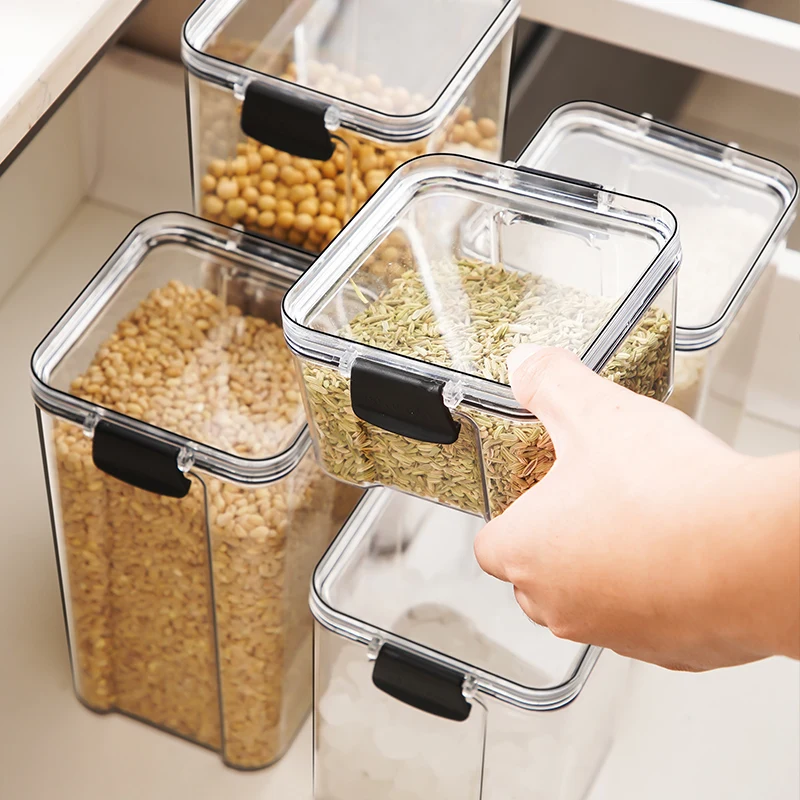 Kitchen Multigrain Storage Jar Food Container Plastic Sealed Food-Grade Jar