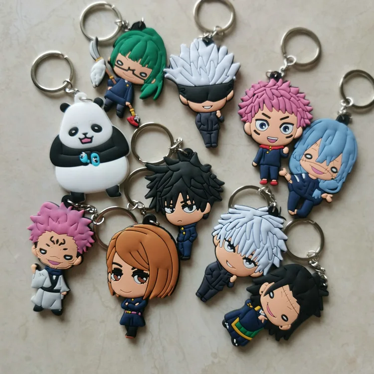 Hot Anime Naruto One Piece Demon Slayer My Hero Academia Attack on Titan Dragon Ball DBZ Jujutsu Kaisen Rubber Keychain