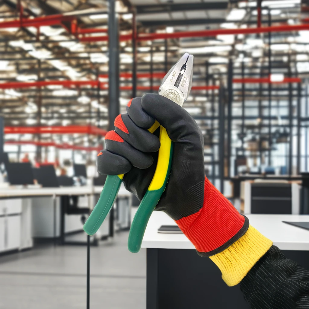 SunnyHope Free Sample XL Nitrile Coated Gloves Comfortable Safety Gloves with Latex for Touch Screen EN388 Certified