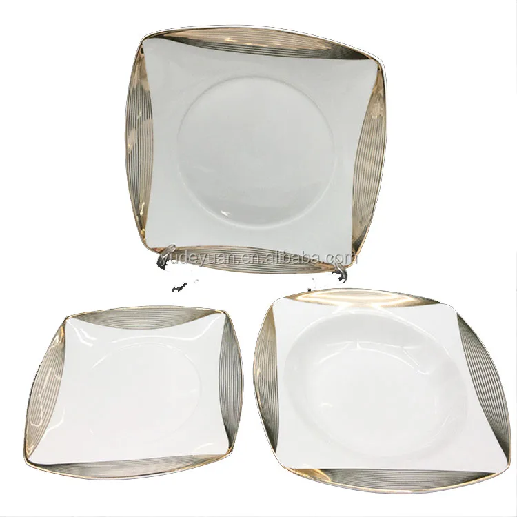 66 шт., набор роскошной посуды квадратной формы из фарфора