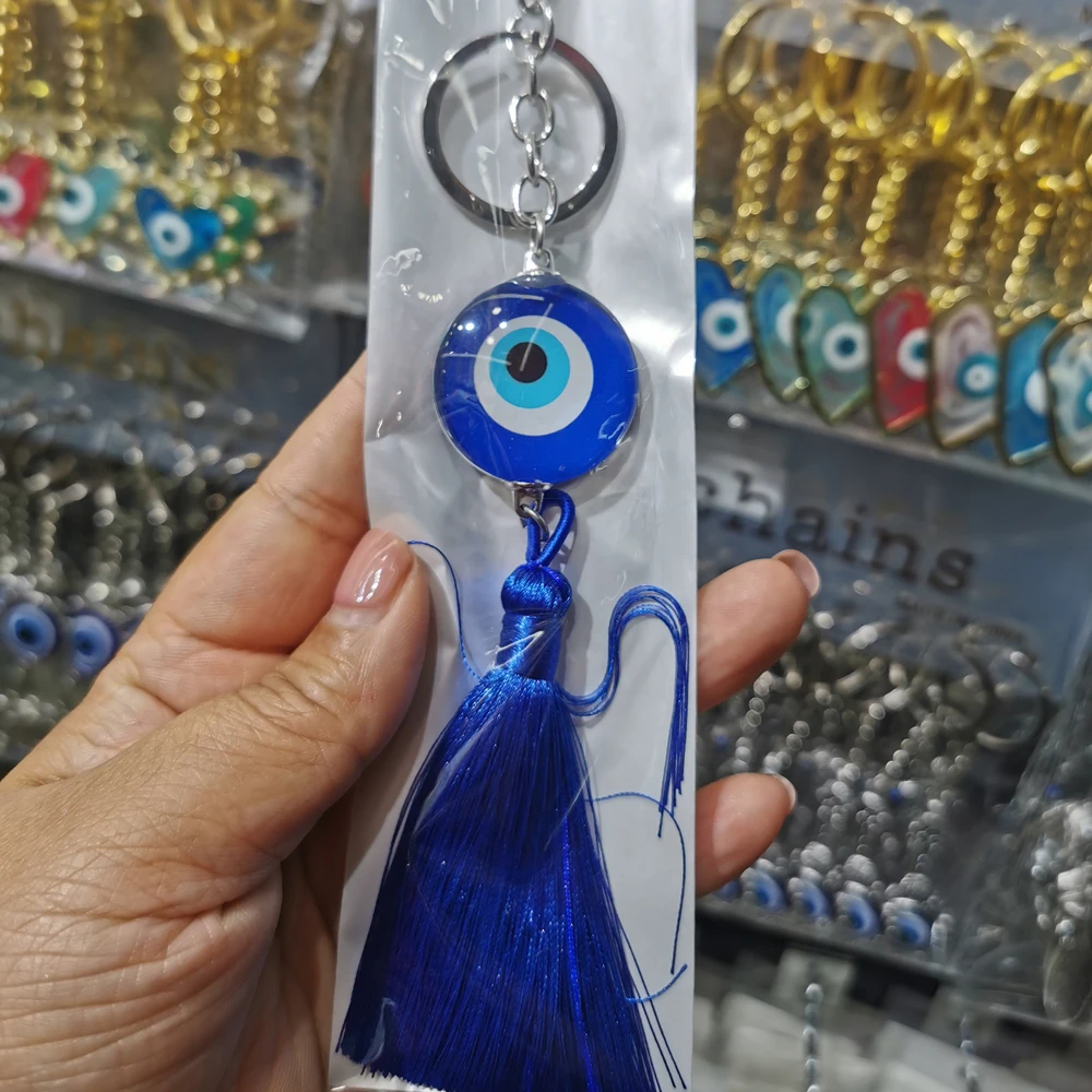 Turkey Greece Blue Eyes Key Chain Evil Eyes Keychain Charm Pendant Handmade Jewelry