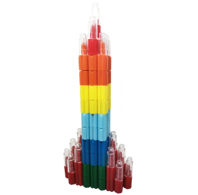 12 pieces stacking buildable crayons colorful crayon rainbow pop plastic crayon changeable coloring pens for kids