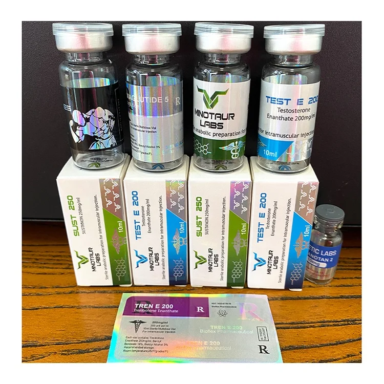 Free design templates custom logo printing injection vial label 10ml vial label and box for TEST E/ TREN E