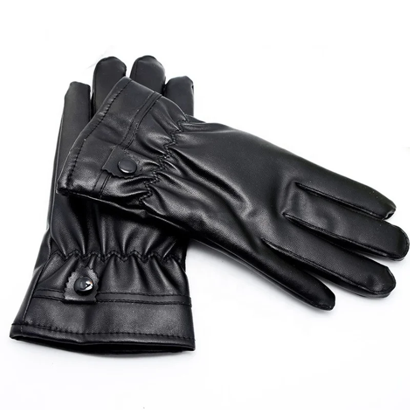 Leather Windproof Cycling Mitten Touch Screen Riding MTB Bike Bicycle Mitten Thermal Warm Motorcycle Winter Autumn Bike Mitten