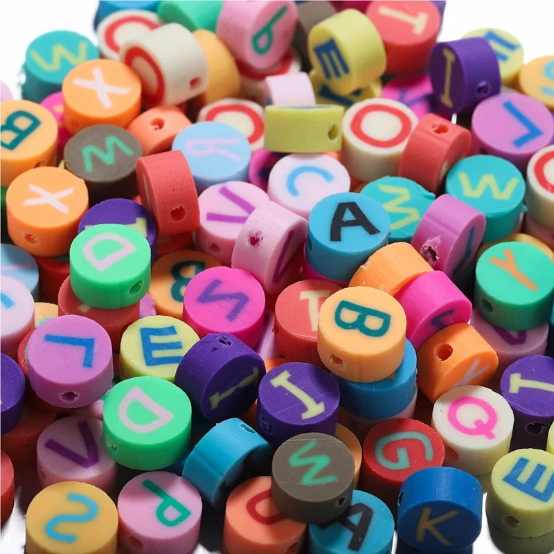 Colorful Flower Handmade Polymer Clay Beads 100pcs/bag Cartoon Animal Fruit Smiley Face Diy Polymer Clay Beads