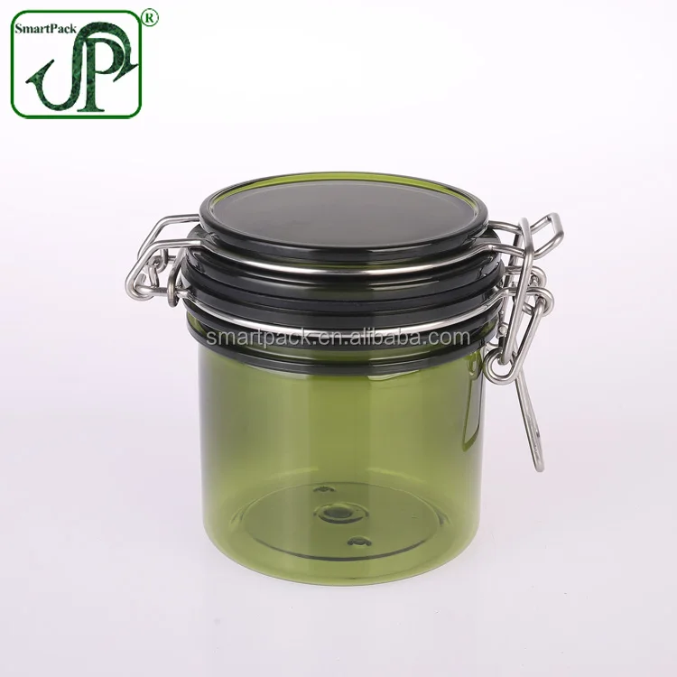 Dark Green Plastic jar  200ml empty plastic jar for cream in stock