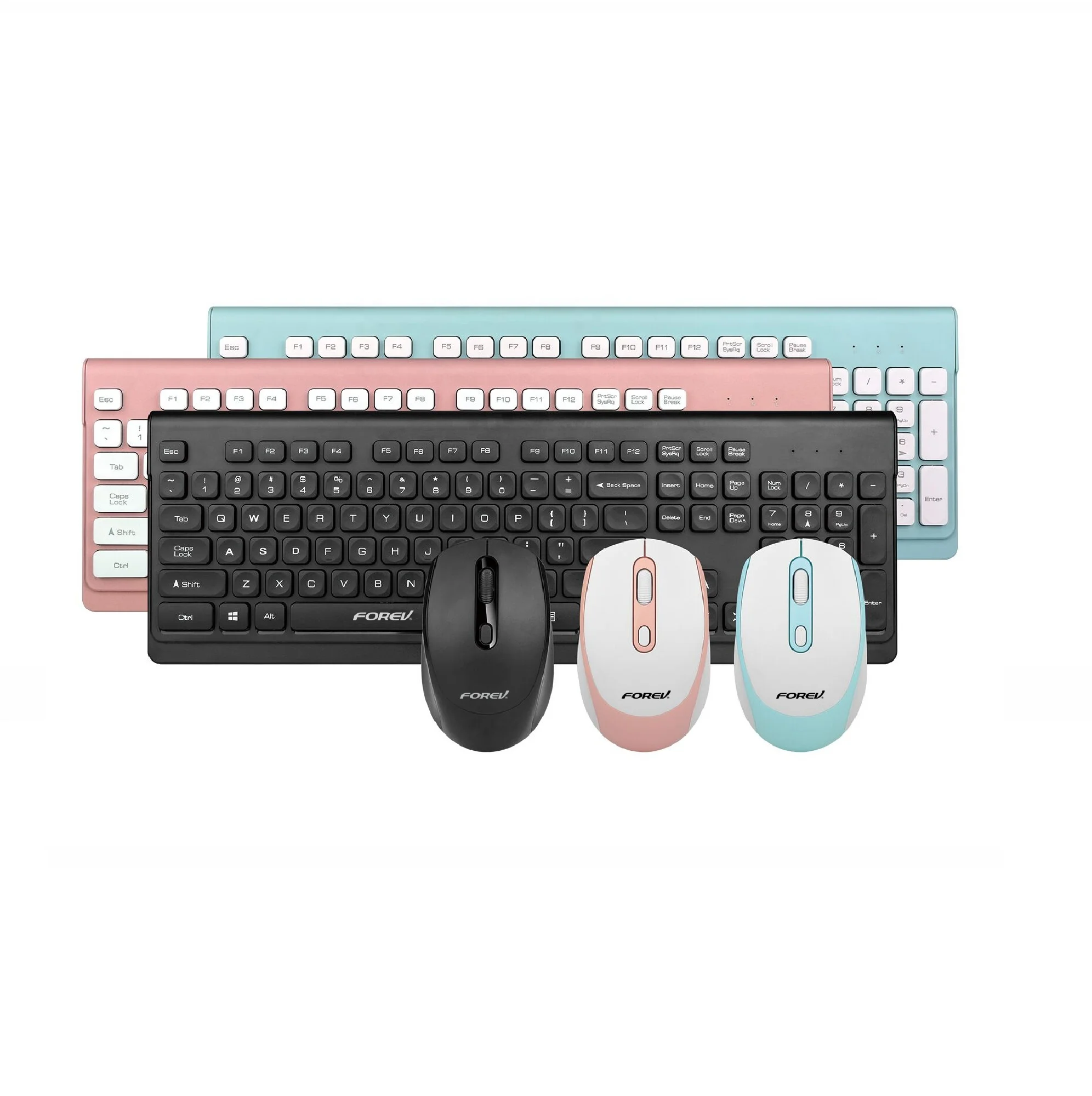 Тонкая беспроводная клавиатура и мышь Hoya с 104 клавишами, 2,4 ГГц