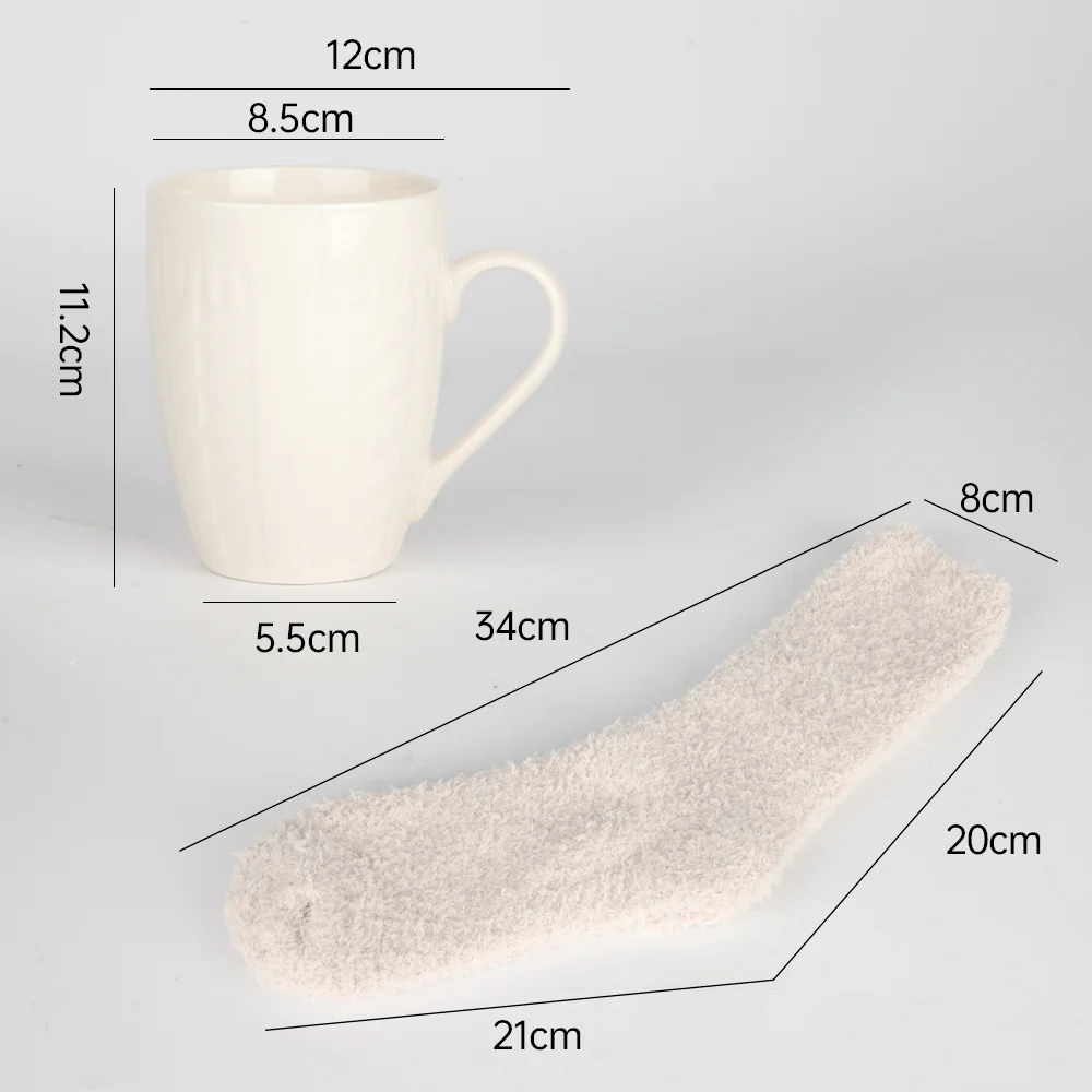 Gloway Holiday Mom Dad Souvenirs Gift Present Whit Ceramic Mug And Socks Gift Set With Custom Gift Box Package