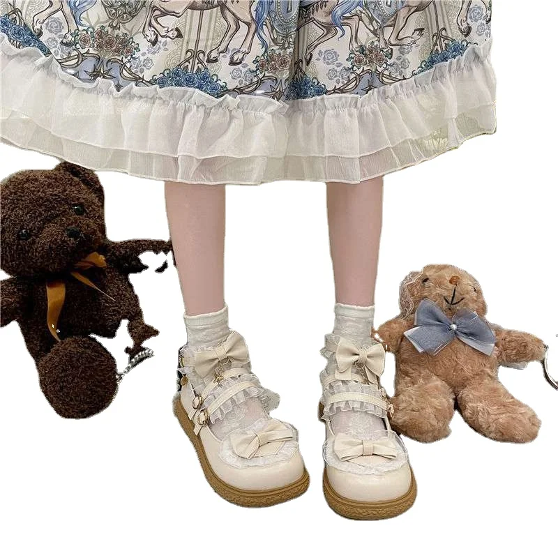 BAIGE Japanese Daily Kawaii Sweet Wild Melurus Shoes Women Ladies Lolita Shoes