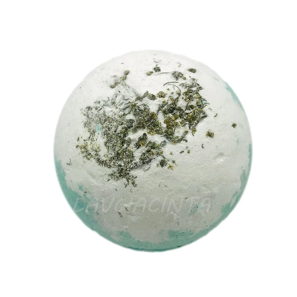 Chamomile Peppermint CBD Bath Bombs 100mg pc With Petals 50mg 200mg Hemp Extract Relieving Pain Stress