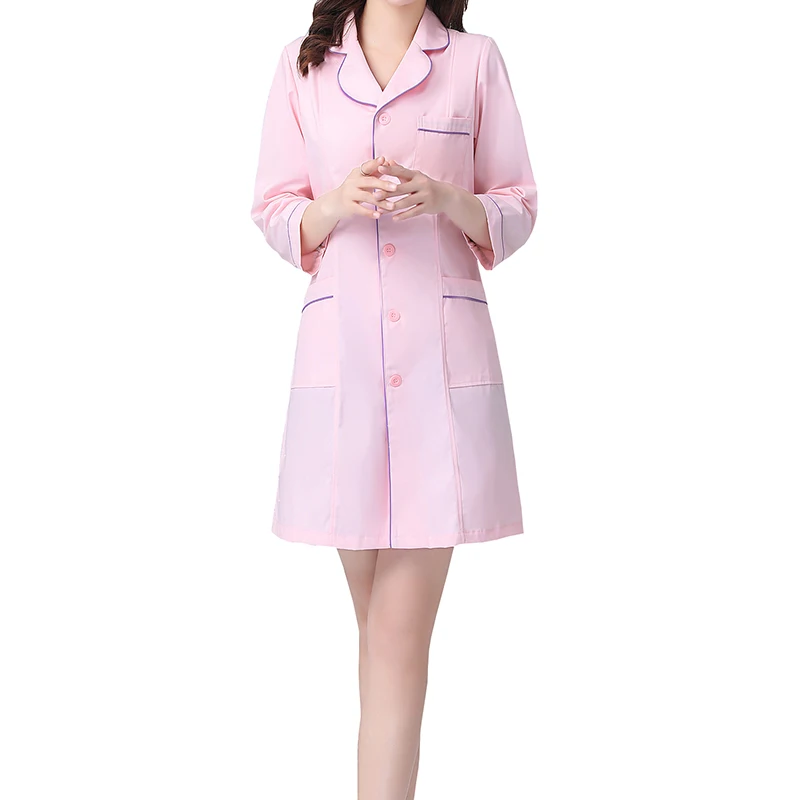 Cotton Poly Mandarin Collar White Men Lab Coats Women Nurses Uniform And Scrubs With Lab Coat