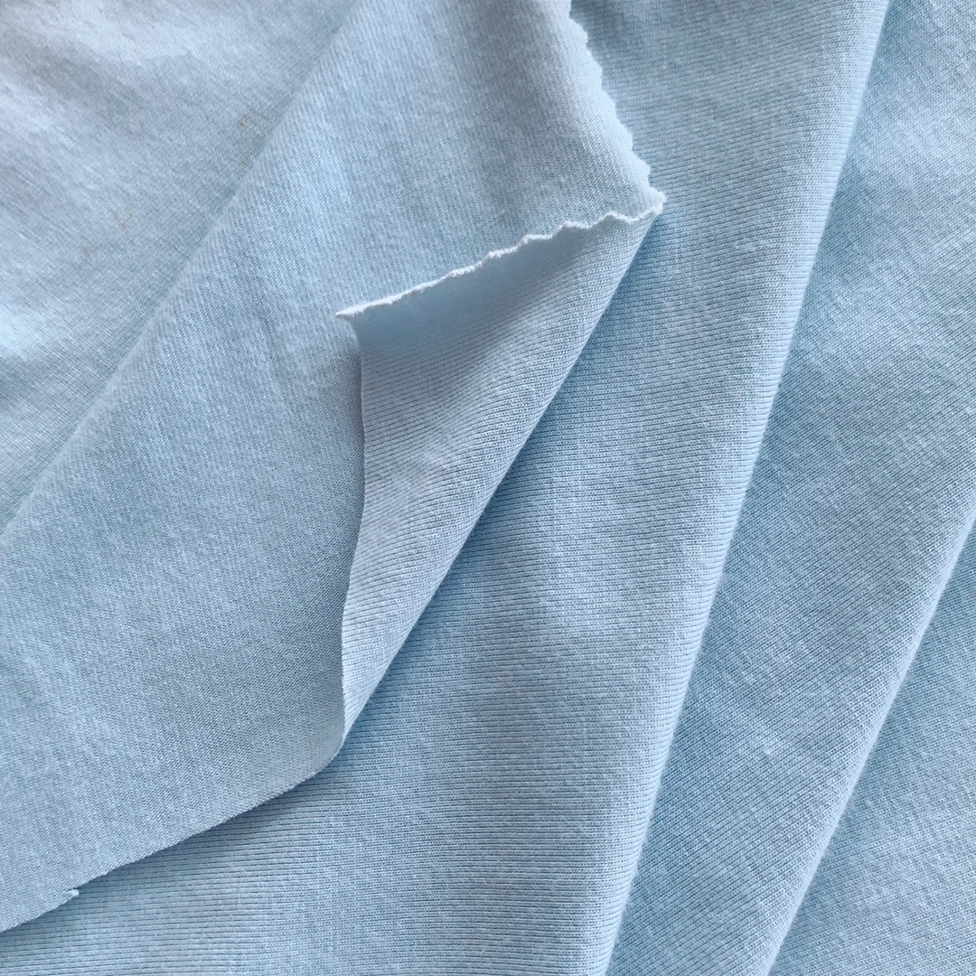 Eco-friendly OEKO-TEX 100 certified 95%bamboo 5%spandex 32s+40d 220gsm plain dyed knit jersey fabric for garments bedding