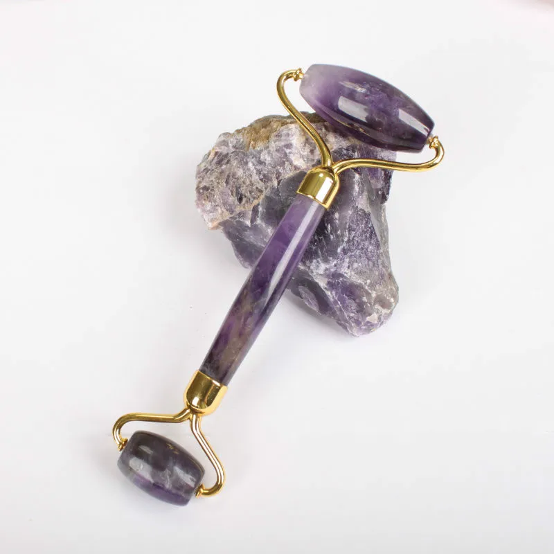 new product natural Purple jade stone roller massager for face