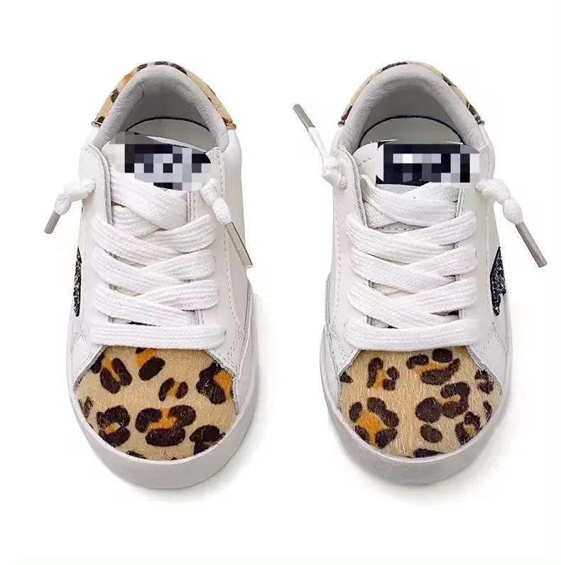 Latest Leopard Toddler Girls Sneakers Fashion Little Kids Sports Star Shoes Children Footwear Casual Custom Made Shoes