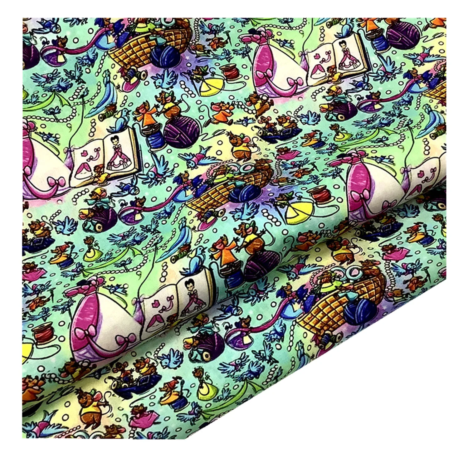 100% Pure Cotton Fabric Cartoon Pattern Fabric Custom Digital Printed For Bedding